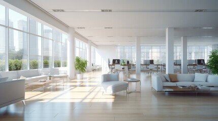 Poster - White open space office interior can be used as background