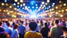 Blur Background Of Crowd People In The Live Show Abstract Bokeh Background