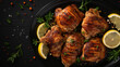 Grilled chicken thighs with spices and lemon Top