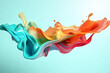 a colorful splash of paint, on pastel gradient background