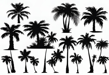 Palm tree background, several coconut trees, palm trees, summer, large background