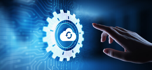 Poster - Cloud technology computing and data storage concept on virtual screen.