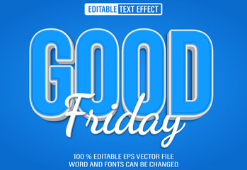 Leinwandbilder - Editable 3d text style effect - Good Friday text effect Template