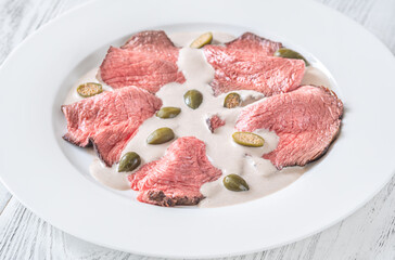 Canvas Print - Portion of Vitello tonnato