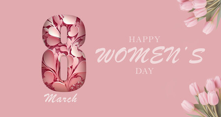 A Women's day with tulip  on 8 march