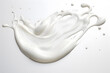 © Oksana - White milk  or cream wave splash with splatters and drops isolated on white background