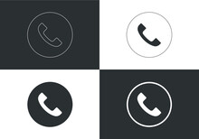 Telephone, Communication, Icon In Flat Style, Phone Icon, Telephone Symbol, Icon Telephone Call, Phone On White Background, Vector Illustration