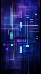 Aufkleber - A Geometric Abstract Background in Blue and Purple