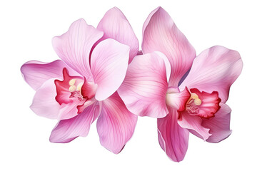 Wall Mural - Orchid flower petals pink watercolor isolated illustration.