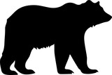 Fototapeta Pokój dzieciecy - Black bear silhouette isolated on white