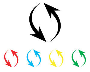 Fototapete - Repeat icon vector. Refresh icon sign symbol in trendy flat style. Set elements in colored icons. Reload arrow vector icon illustration isolated on white background