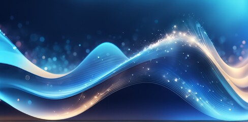 Poster - digital business abstract wave technology background the futuristic realm with this captivating wallpaper, the mesmerizing wave of science , creating a visual network of innovation