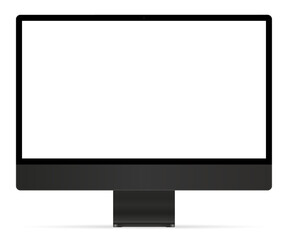 Poster - Computer black monitor with empty display, device screen mockup, blank screen - stock vector