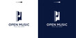 music logo door element for Sound recording studio, vocal course, composer, singer karaoke music logo design