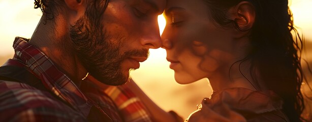 Wall Mural - a man and a woman standing next to each other