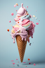 Wall Mural - Ice cream cone is a beautiful summer. Generative AI