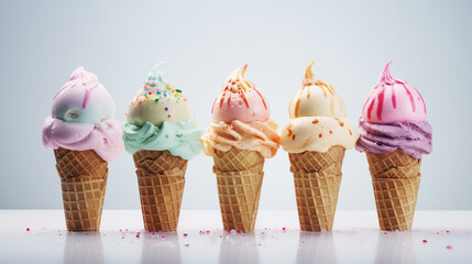 Wall Mural - Ice cream cone is a beautiful summer. Generative AI