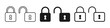 © Cezar_911 - Lock icon set. Lock and Unlock in line and flat style. Vector illustration