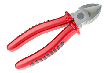 Poster - Diagonal Cutting Pliers, 3D rendering isolated on transparent background