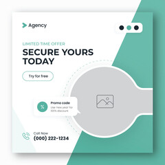 Wall Mural - digital marketing social media post web banner and square flyer design template
