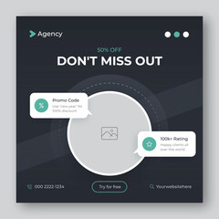 digital marketing social media post web banner and square flyer design template