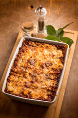 Wall Mural - lasagna with ragout  italian traditional recipe