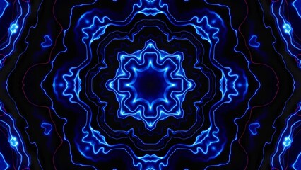 Aufkleber - Futuristic psychedelic 4k video kaleidoscope mandala 3d art design new-age pattern. Looping energy Mandala lines.