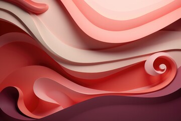 Poster - A lively and captivating red and white abstract background featuring a series of dynamic wavy shapes, An illustrated Mother's Day poem in a decorated frame, AI Generated