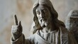 happy jesus winking thumbs up and pointing, statue, mene