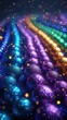 Mardi gras background with colorful sparkling beads. Carnival festive wallpaper.