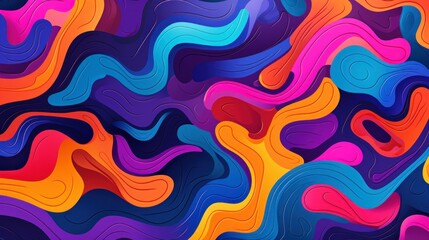 Aufkleber - Vibrant Abstract Colorful Waves Background. Dynamic and vivid abstract background with flowing colorful waves, suitable for creative design projects.