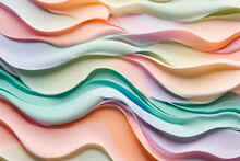 Flowing Waves Of Pastel Colors Blending Seamlessly, Pastel Color Cream Waves Background, Cream Pastel Color Background
