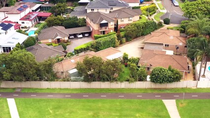 Canvas Print - Residential houses and dwellings in City of Ryde Western Sydney suburb as 4k.
