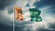 Irish flag waving for St. Patrick's Day celebration