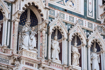 Neo-gothic facade of the cathedral Santa Maria del Fiore in Florence