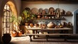 Rustic Italian Kitchen with Stone and Wood Elements