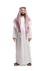 Sticker - Full length portrait of a saudi arab man posing in a traditional robe