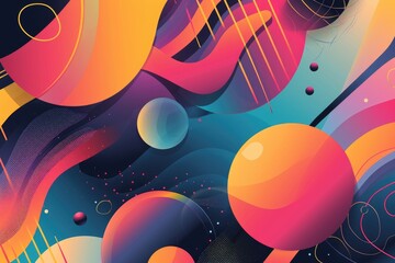 Wall Mural - Abstract geometric background with vibrant colors and shapes