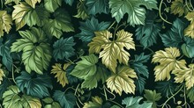 A Close Up Of A Bunch Of Leaves On A Black Background With Green, Yellow, And Green Leaves On It.