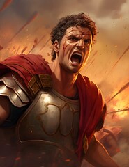 Wall Mural - Ancient Rome, gladiator, ancient Greece. warrior was a fighter in ancient Rome who fought wild animals for the amusement of the public in special arenas. ancient roman soldier