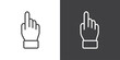 Hand click icon,  Hand touch gesture vector illustration on black and white background. Modern outline style icons.