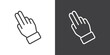Double tab icon, Hand touch gesture vector illustration on black and white background. Modern outline style icons.Finger touch gesture icon.