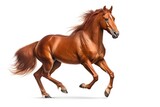 Fototapeta Konie - Red horse isolated on white galloping