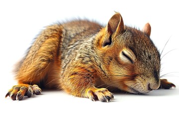 Wall Mural - Sleeping Squirel Isolated