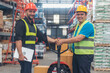 © aFotostock - Teamwork Warehouse worker shakehand together. Engineer man hands partnership. Diversity Coworker Men logistics Warehouse teams handshake. Multiracial Support team greeting person teamwork colleagues