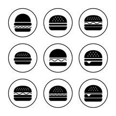 Wall Mural - Burger icon vector. burger sign and symbol. hamburger