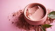 clay mask on pink background skincare product beauty