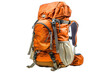orange backpack isolated on a transparent background