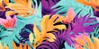 vibrant seamless tropical leaves and flowers pattern