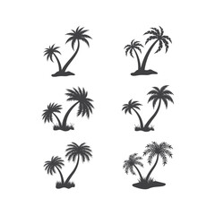 Wall Mural - palm tree logo icon set